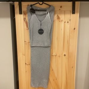 BRAND NEW With Tag- Whitefox Star Shining Sequin Knit Maxi Skirt and Top